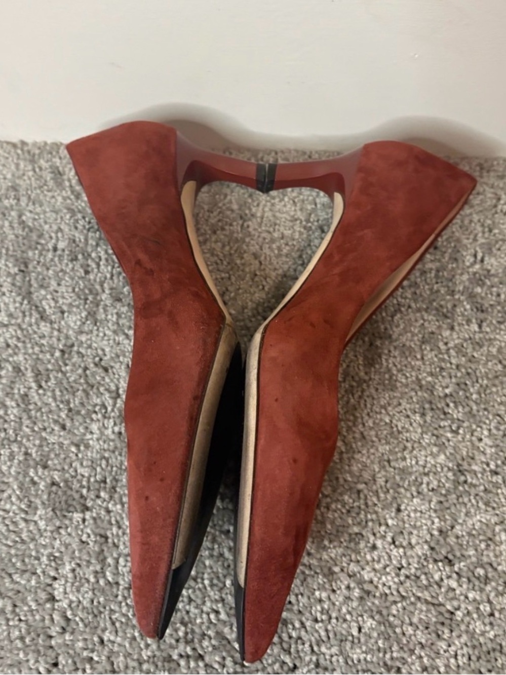 MM Lafleur Rust Suede Pointed Kitten Heels size 8.5